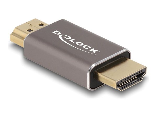 Delock Highspeed - HDMI-Adapter mit Ethernet - HDMI männlich zu HDMI männlich - Grau - unterstützt 8