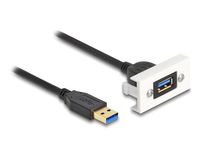 Delock Easy 45 Modul SuperSpeed USB (USB 3.2 Gen 1) USB Typ-A Buchse zu USB Typ-A Stecker mit Kabelp