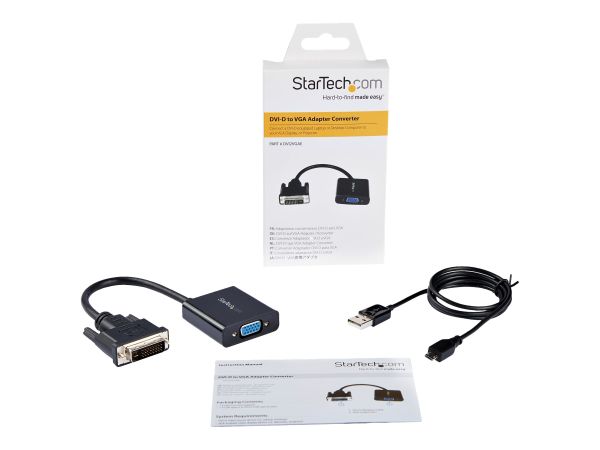 StarTech.com DVI-D auf VGA Aktives Video Adapter/ Konverter Kabel - DVI zu VGA Wandler Box Stecker /
