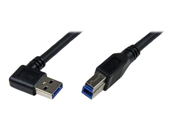 StarTech.com 1m USB 3.0 SuperSpeed Kabel A auf B rechts gewinkelt - Schwarz - USB3.0 Anschlusskabel