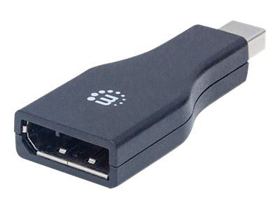 Manhattan Mini DisplayPort 1.2 to DisplayPort Adapter, 1080p@60Hz, Male to Female, Black, Lifetime W