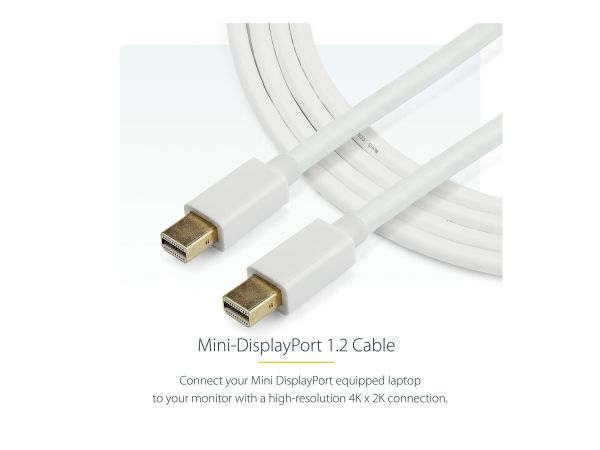 StarTech.com 1m Mini DisplayPort Kabel 1.2 - MiniDP 4k zu MDP - Stecker/Stecker - Weiß - DisplayPort