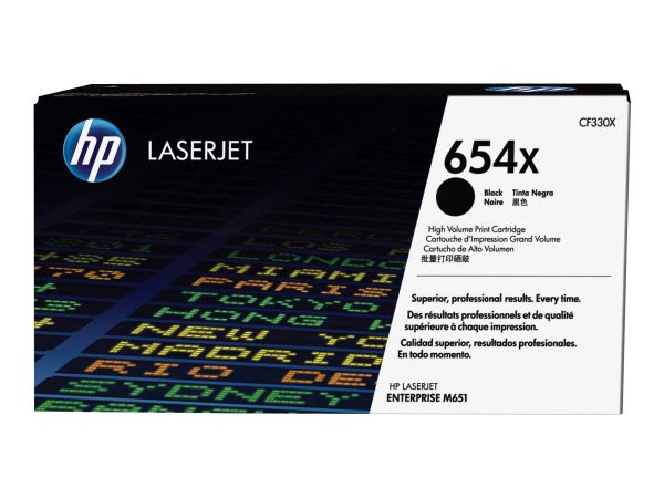 HP 654X - Hohe Ergiebigkeit - Schwarz - Original - LaserJet - Tonerpatrone (CF330X)