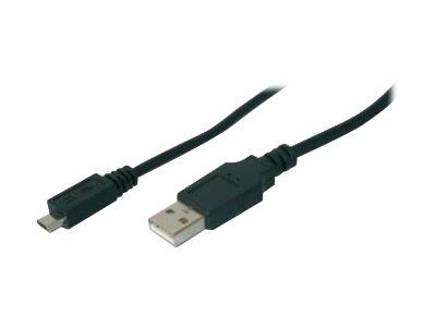 DIGITUS USB 2.0 Anschlusskabel Typ A - micro B St/St, 3.0m, USB 2.0 konform, sw.