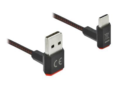 Delock Easy - USB-Kabel - USB (M) nach oben/unten abgewinkelt, doppelseitig zu USB-C (M)