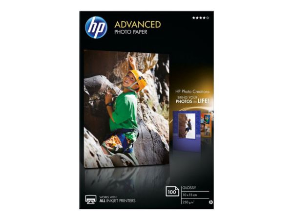 P436564_HP Advanced Fotopapier, glänzend - 100 Blatt/10 x 15 cm, randlos_Q8692A_1