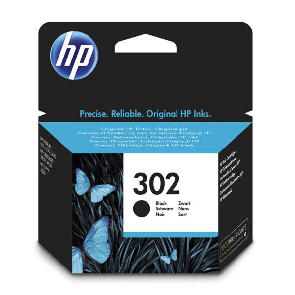 HP Original 302 Schwarz Druckerpatrone - Standardertrag - Tinte auf Pigmentbasis - 3,5 ml - 170 Seit