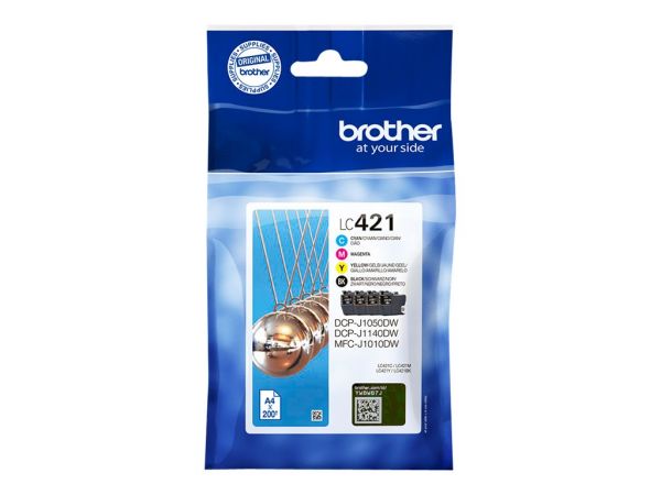 Brother LC421 Value Pack - 4er-Pack - Schwarz, Gelb, Cyan, Magenta