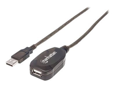 Manhattan USB-A to USB-A Extension Cable, 15m, Male to Female, Active, 480 Mbps (USB 2.0)