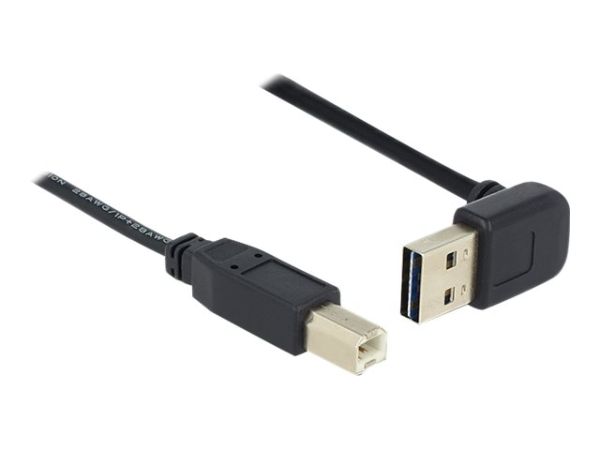 Delock Easy - USB-Kabel - USB (M) 90° abgeschrägt, umkehrbar bis USB Typ B (M)