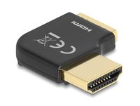 Delock HDMI-Adapter - HDMI männlich nach rechts abgewinkelt zu HDMI weiblich - Schwarz - unterstützt