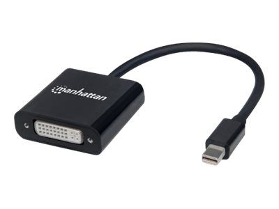 Manhattan Mini DisplayPort 1.2a to DVI-I Dual-Link Adapter Cable, 4K@30Hz, Active, 19.5cm, Male to F