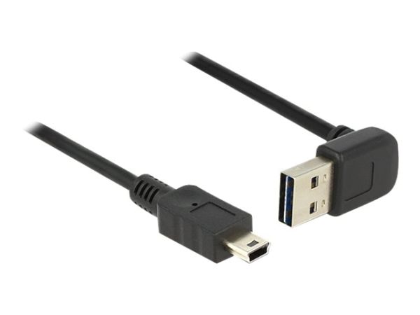 Delock Easy - USB-Kabel - USB (M) nach oben/unten abgewinkelt, doppelseitig bis Mini-USB, Typ B (M)