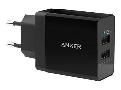 Anker Innovations Anker PowerPort 2 - Netzteil -24 Watt - 4.8 A - 2 Ausgabeanschlussstellen (USB)