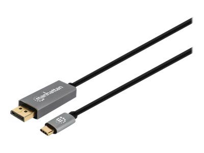 Manhattan USB-C to DisplayPort 1.4 Cable, 8K@60Hz, 3m, Male to Male, Black, Three Year Warranty, Pol