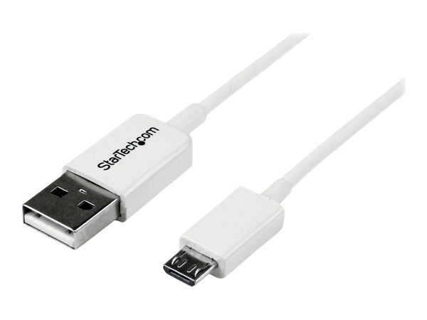 StarTech.com 2m USB 2.0 A auf Micro USB B Kabel - USB A / Micro B Datenkabel / Anschlusskabel - Weiß