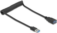 Delock USB 5 Gbps Spiralkabel Typ-A Stecker zu Buchse 0.4 m bis 0.6 - Digital/Daten