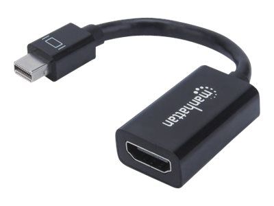 Manhattan Mini DisplayPort 1.2 to HDMI Adapter Cable, 1080p@60Hz, 12cm, Male to Female, Black, Equiv