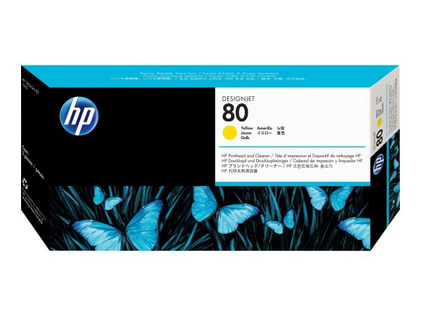 HP Druckkopf Nr. 80 gelb inkl. Reiniger für Designjet 1050C/1055CM