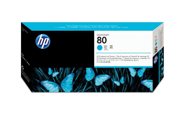 HP Druckkopf Nr. 80 cyan für Designjet 1050C/1055CM inkl Reiniger