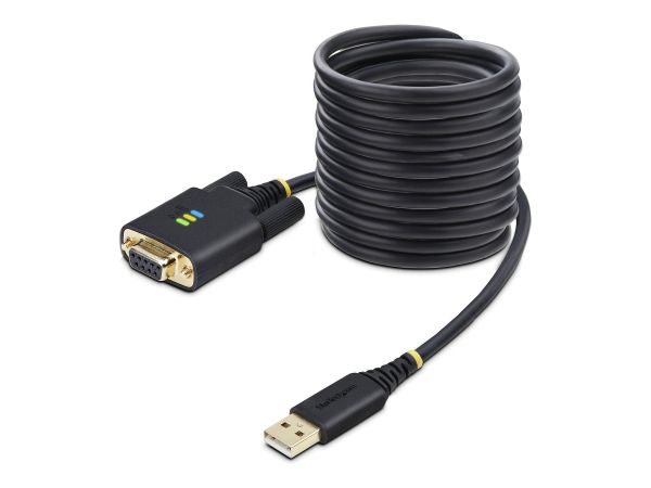 StarTech.com 10ft (3m) USB to Null Modem Serial Adapter Cable, Interchangeable DB9 Screws/Nuts, COM