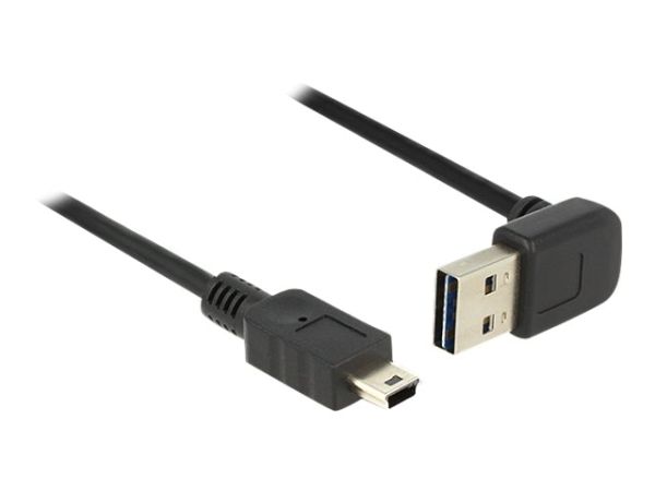 Delock Easy - USB-Kabel - USB (M) nach oben/unten abgewinkelt, doppelseitig bis Mini-USB, Typ B (M)
