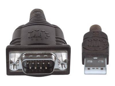 Manhattan USB-A to Serial Converter cable, 45cm, Male to Male, Serial/RS232/COM/DB9, Prolific PL-230