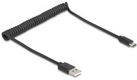 Delock USB 2.0 Spiralkabel Typ-A Stecker zu Type-C - Kabel - Digital/Daten