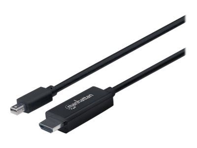 Manhattan Mini DisplayPort 1.1 to HDMI Cable, 1080p@60Hz, 1.8m, Male to Male, Black, Three Year Warr
