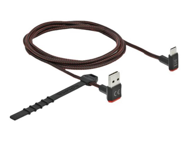 Delock Easy - USB-Kabel - USB (M) nach oben/unten abgewinkelt, doppelseitig zu USB-C (M)