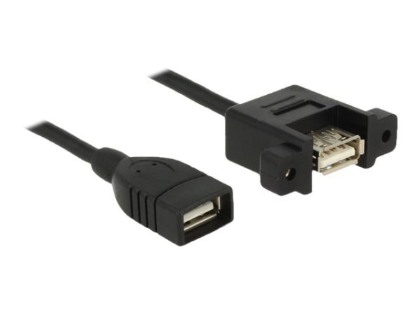 Delock USB-Kabel - USB (W) zu USB (W) Paneel montierbar