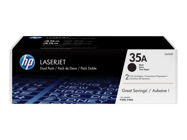 HP Toner Nr. 35A schwarz Doppelpack für LaserJet P1005/P1006 ca. 1.500 Seiten