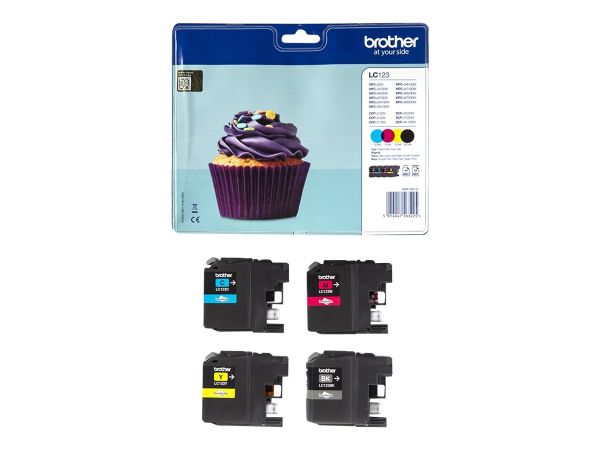 Brother LC123 - 4er-Pack - Schwarz, Gelb, Cyan, Magenta