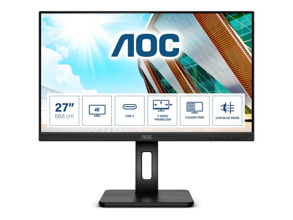 AOC U27P2CA - LED-Monitor - 68.6 cm (27") - 3840 x 2160 4K @ 60 Hz