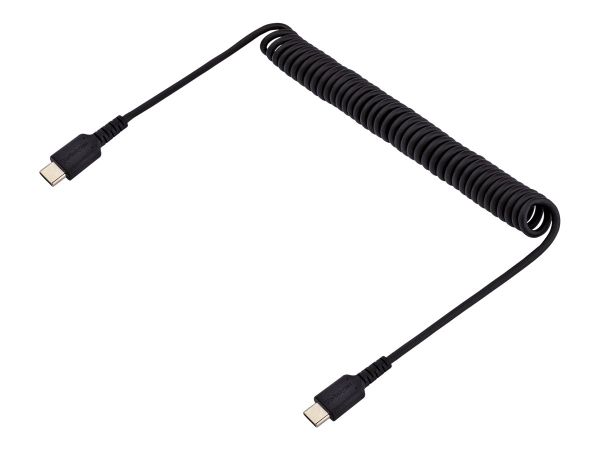 StarTech.com 1m USB C auf USB C Kabel, hochbelastbares Spiralkabel zum Laden und Synchronisieren, US