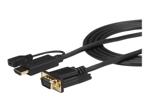 StarTech.com 1,8m aktives HDMI auf VGA Konverter Kabel - HDMI zu VGA Adapter 180cm - Schwarz - 1920x