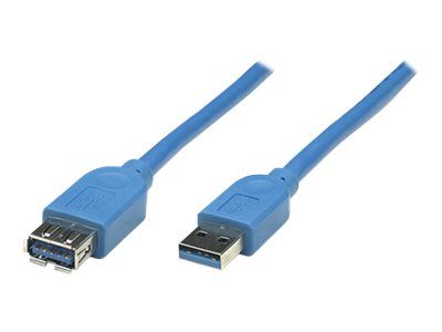 Manhattan USB-A to USB-A Extension Cable, 3m, Male to Female, 5 Gbps (USB 3.2 Gen1 aka USB 3.0)