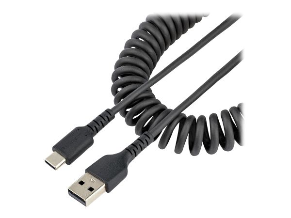 StarTech.com 1m USB A auf USB C Kabel, hochbelastbares Spiralkabel für Laden & Synchronisieren, USB