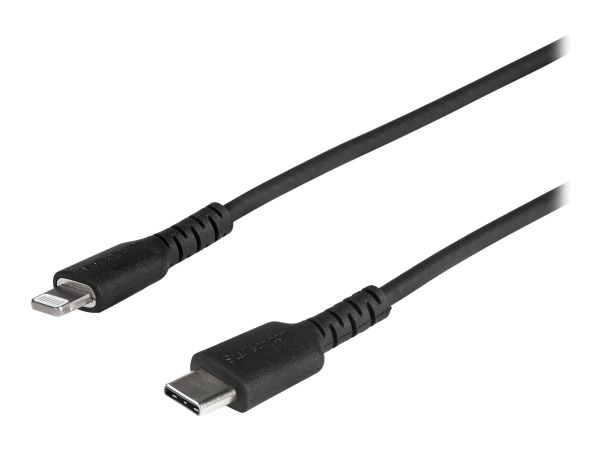 StarTech.com 3 ft(1m) Durable Black USB-C to Lightning Cable, Heavy Duty Rugged Aramid Fiber USB Typ