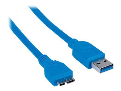 Manhattan USB-A to Micro-USB Cable, 2m, Male to Male, Blue, 5 Gbps (USB 3.2 Gen1 aka USB 3.0)
