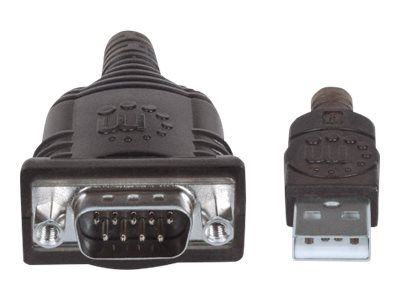 Manhattan USB-A to Serial Converter cable, 1.8m, Male to Male, Serial/RS232/COM/DB9, Prolific PL-230