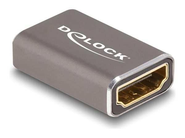 Delock Highspeed - HDMI-Adapter mit Ethernet - HDMI weiblich zu HDMI weiblich - Grau - unterstützt 8