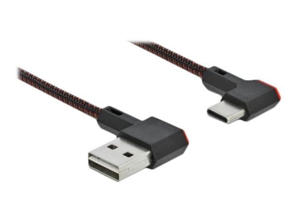 Delock Easy - USB-Kabel - USB (M) links/rechts abgewinkelt, umkehrbar zu USB-C (M)