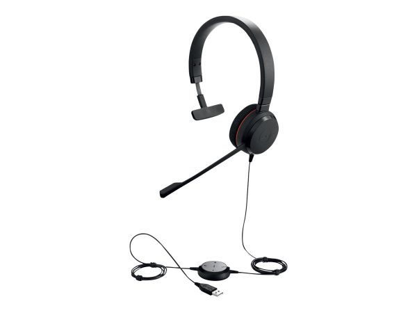 Jabra Evolve 20 MS Mono USB, (Überkopfbügel), USB Anschluss mit Mute-Taste