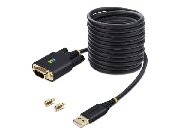 StarTech.com 10ft (3m) USB to Serial Adapter Cable, Interchangeable DB9 Screws/Nuts, COM Retention,