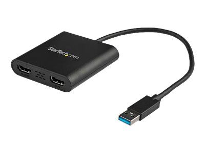 StarTech.com USB 3.0 to Dual HDMI Adapter - 4K 30Hz - External Video & Graphics Card - Dual Monitor
