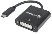 Manhattan USB 3.1 Typ C auf DVI-Konverter - Typ C-Stecker auf DVI-Buchse - schwarz - 3.2 Gen 1 (3.1