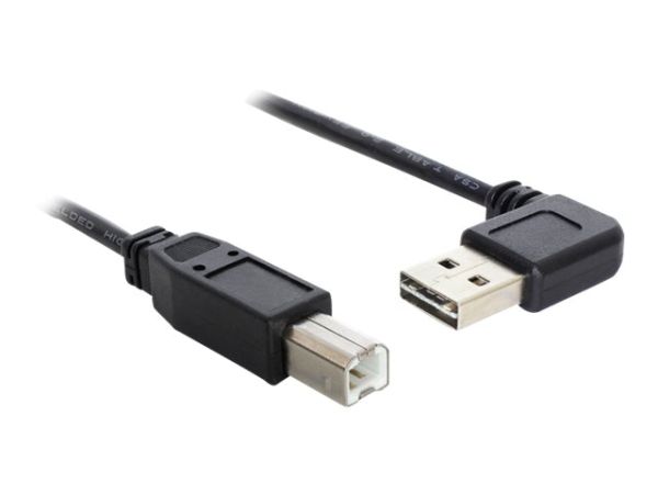 Delock Easy - USB-Kabel - USB (M) links/rechts abgewinkelt, umkehrbar bis USB Typ B (M)