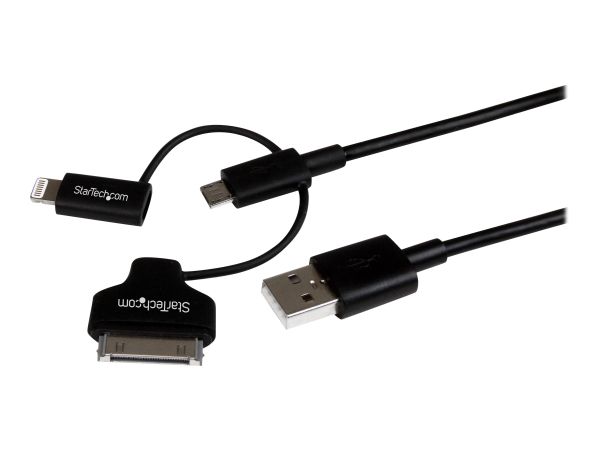 StarTech.com 1m Lightning oder 30-pin Dock oder Micro USB auf USB Kabel