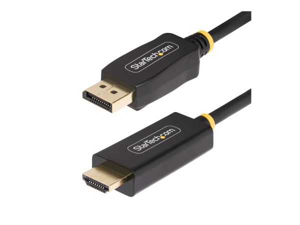 StarTech.com 6.6ft (2m) DisplayPort to HDMI Adapter Cable, 4K 60Hz with HDR, DP to HDMI 2.0b, Active